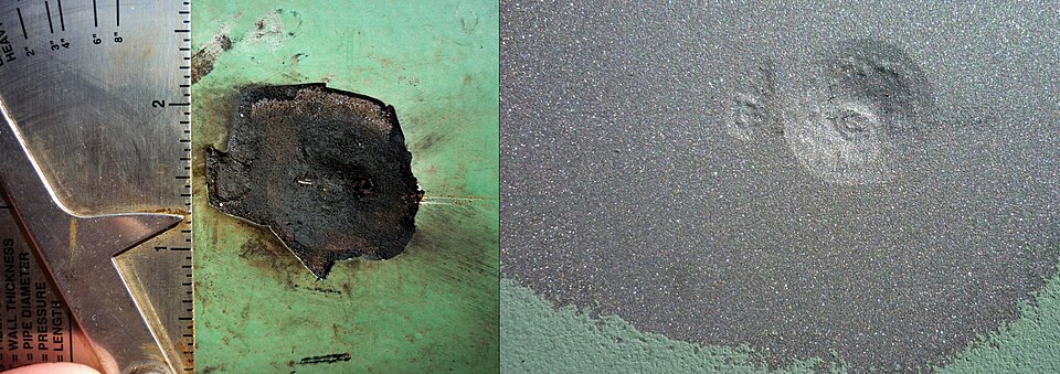 Corrosion pit · found at outage